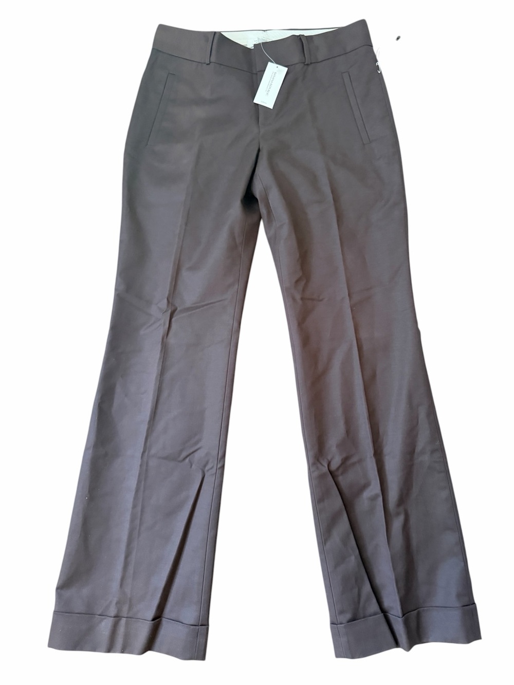 BANANA REPUBLIC Dark Brown Martin Fit 718 Trouser Dress Work Pants Cuffed SZ 6